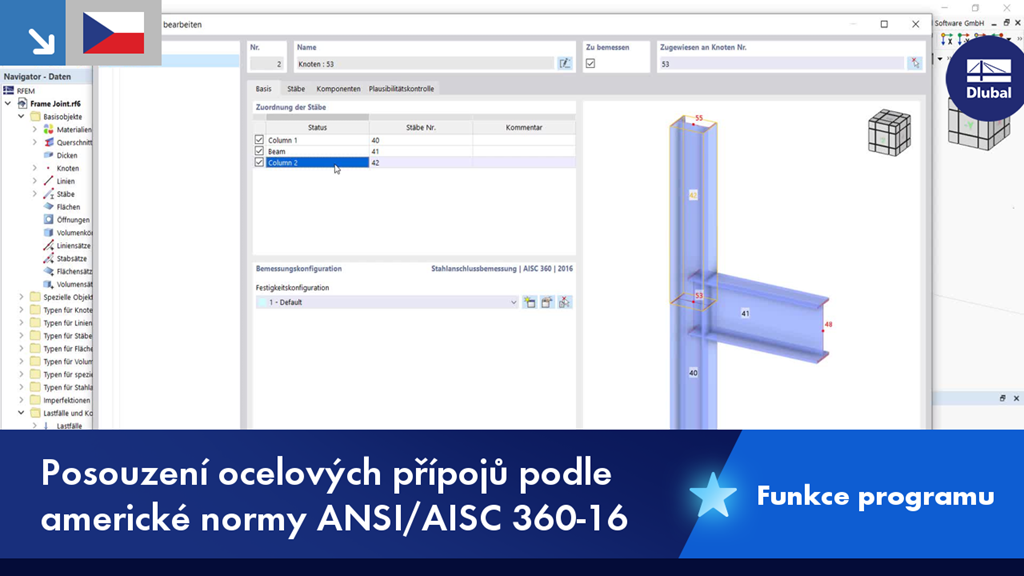 Posouzení ocelových přípojů podle americké normy ANSI/AISC 360-16 bez uvedení podrobností o softwaru