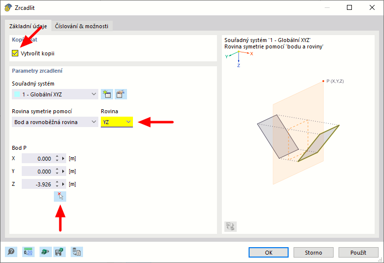 Dialog „Zrcadlit“