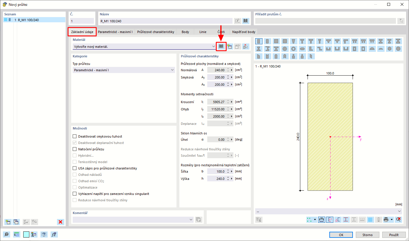 Otevření knihovny materiálů