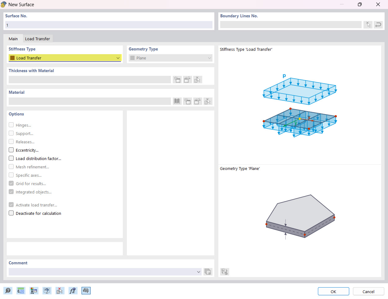 Typ tuhosti 'Přenos zatížení'