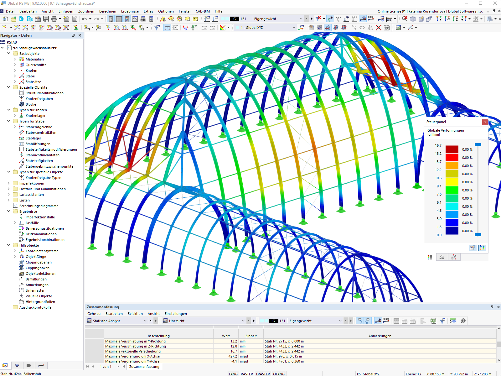 Deformace v programu RSTAB | © ASSMANN BERATEN + PLANEN AG