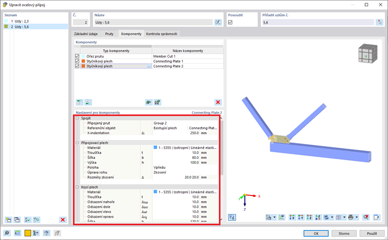 Nastavení pro styčníkový plech č. 2 (1)