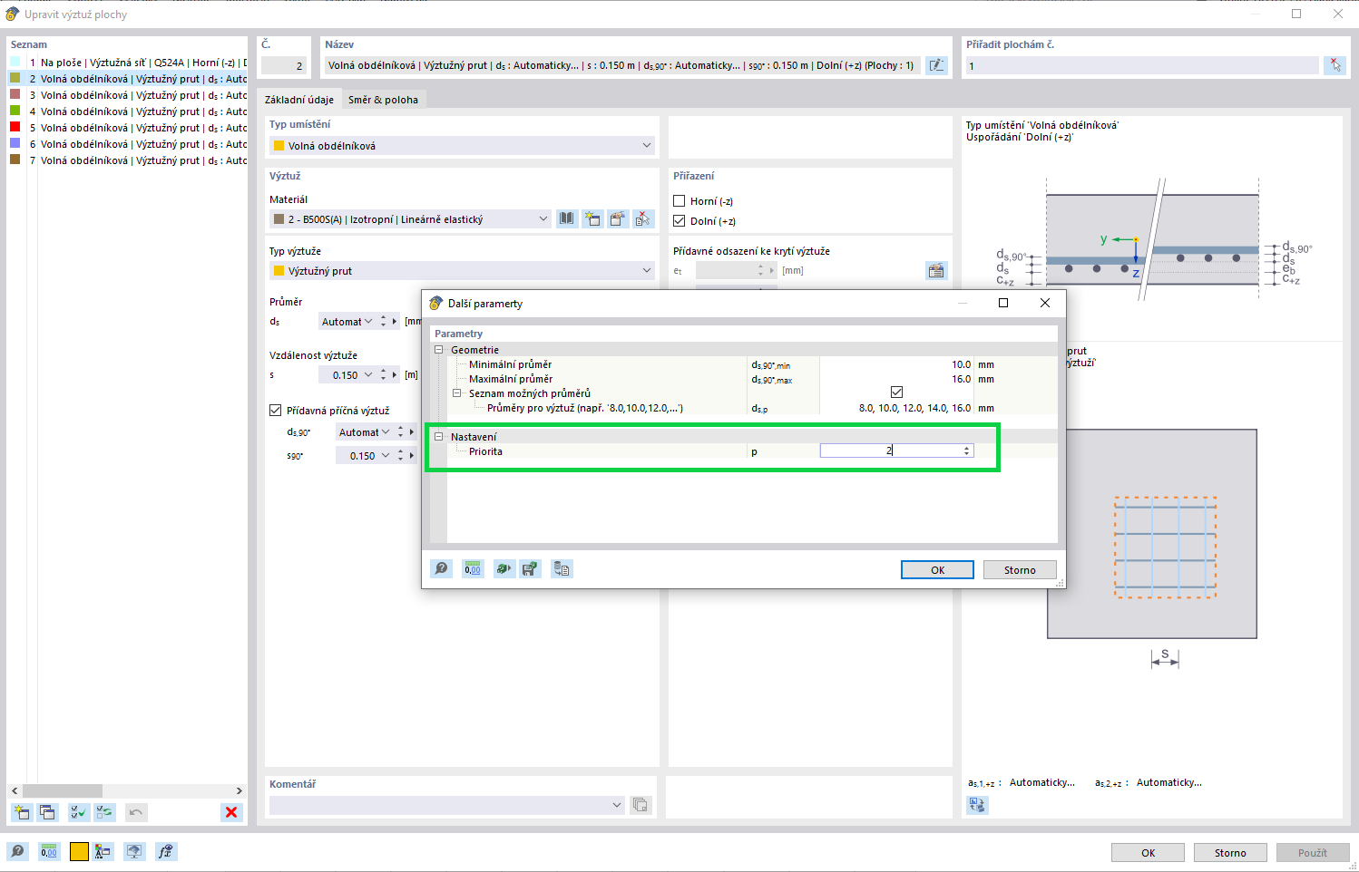 KB 001842 | Zadání priority dimenzování