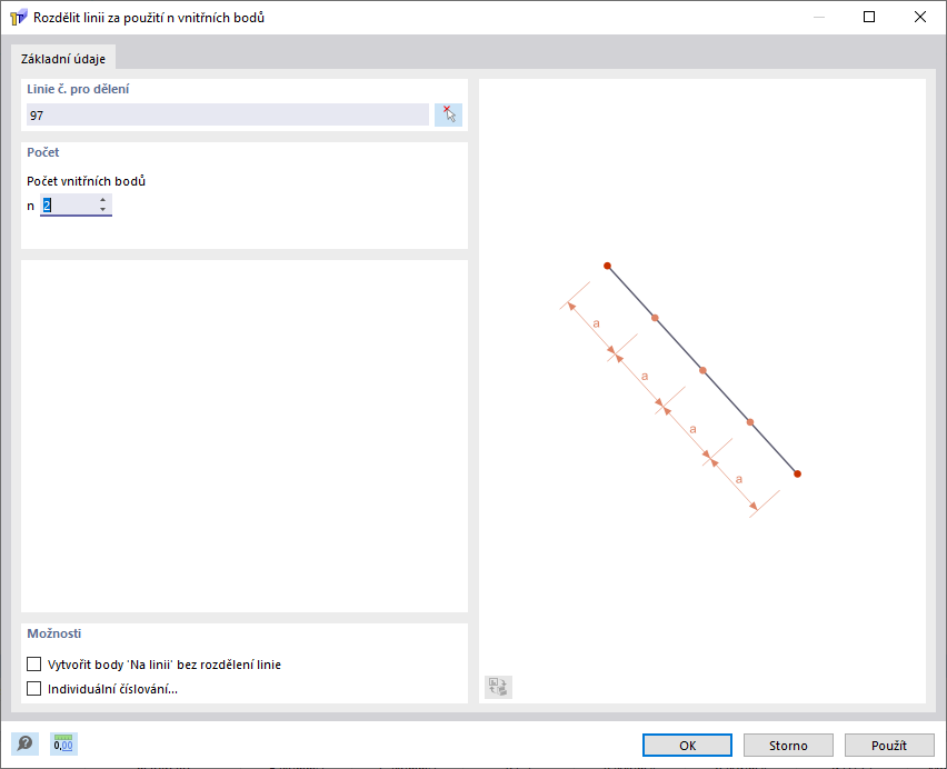 Rozdělení linie na třetiny