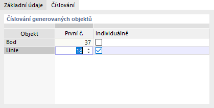 Úprava číslování generovaných objektů