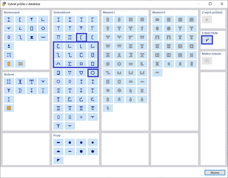 FAQ 005377 | Mohu posuzovat uživatelsky zadané (parametrické) průřezy podle AISI S100 nebo CSA S136?