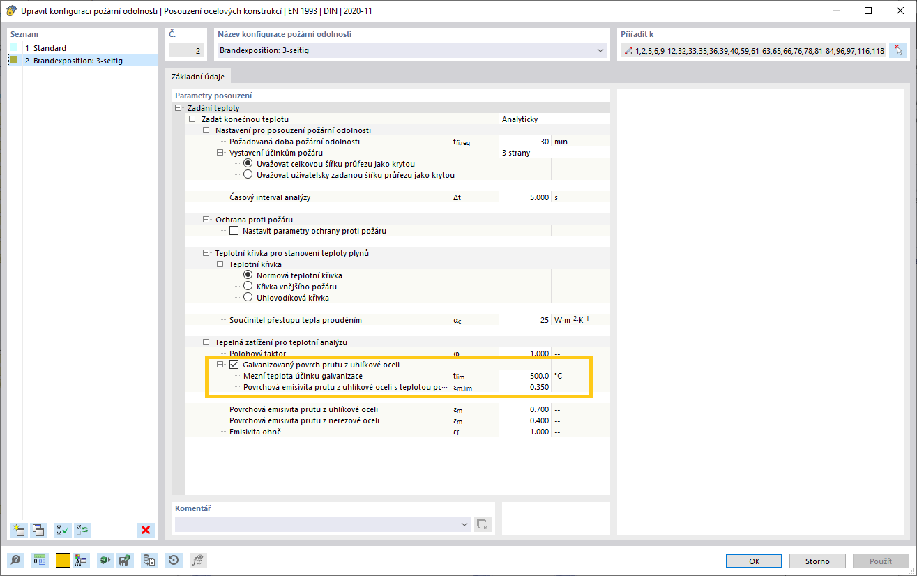 KB 001840 | Posouzení požární odolnosti ocelových žárově zinkovaných konstrukčních prvků v programu RFEM 6 / RSTAB 9