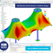 Membránová konstrukce se dvěma sloupy
