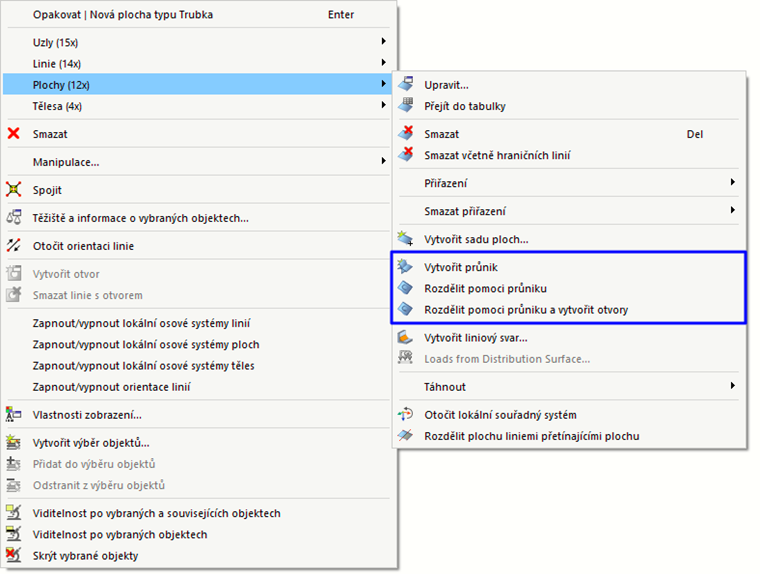 Možnosti pro průniky v místní nabídce ploch