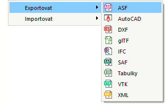 Rozhraní pro export