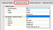Vybrat formát papíru