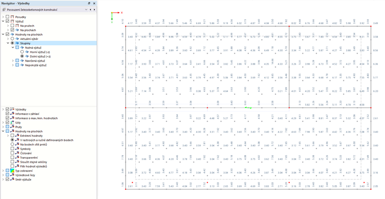Skupiny - nutná výztuž v desce