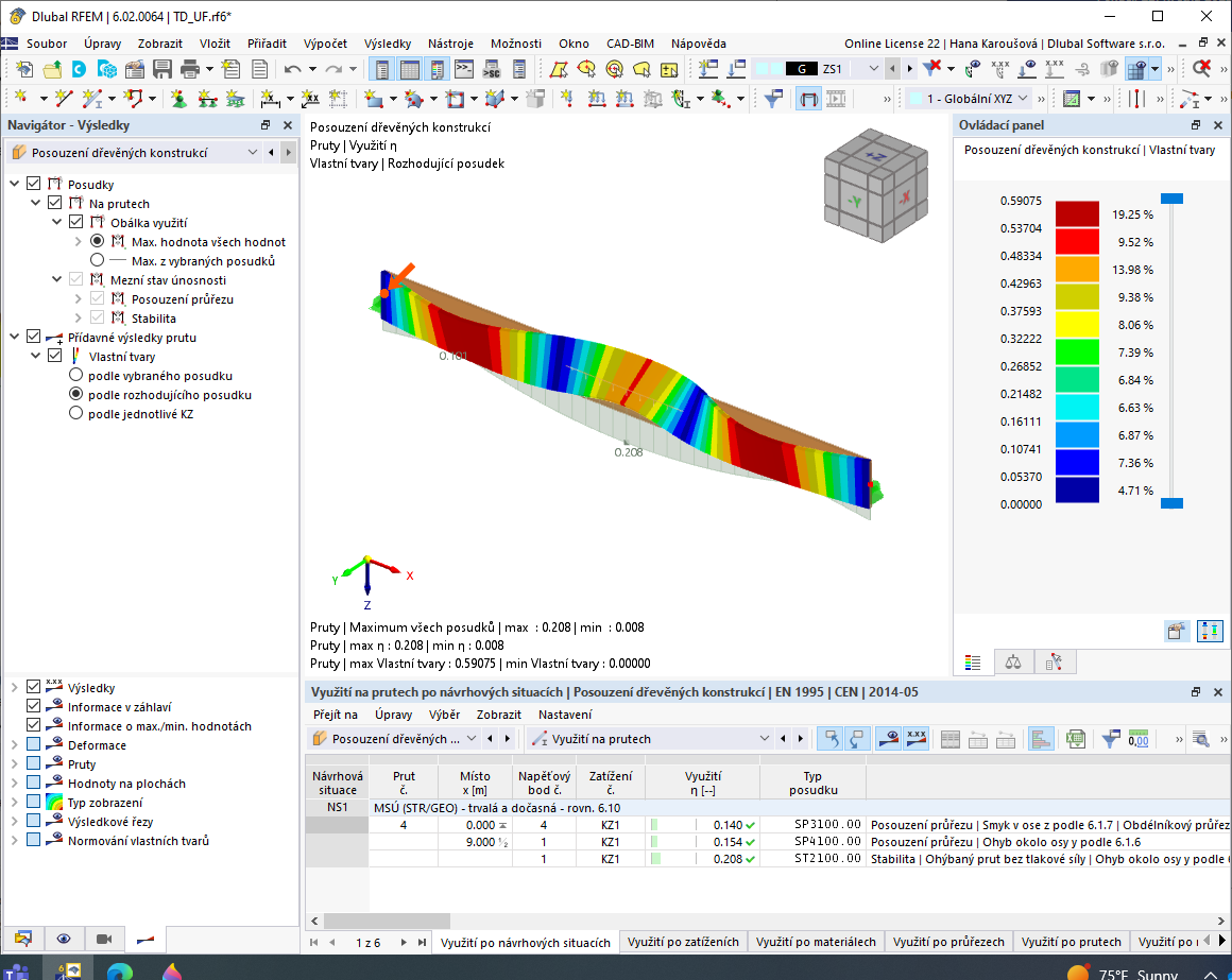 Výsledky Posouzení dřevěných konstrukcí (2)