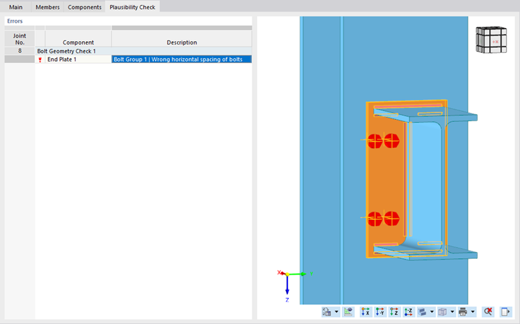 Nesprávná vodorovná vzdálenost šroubů