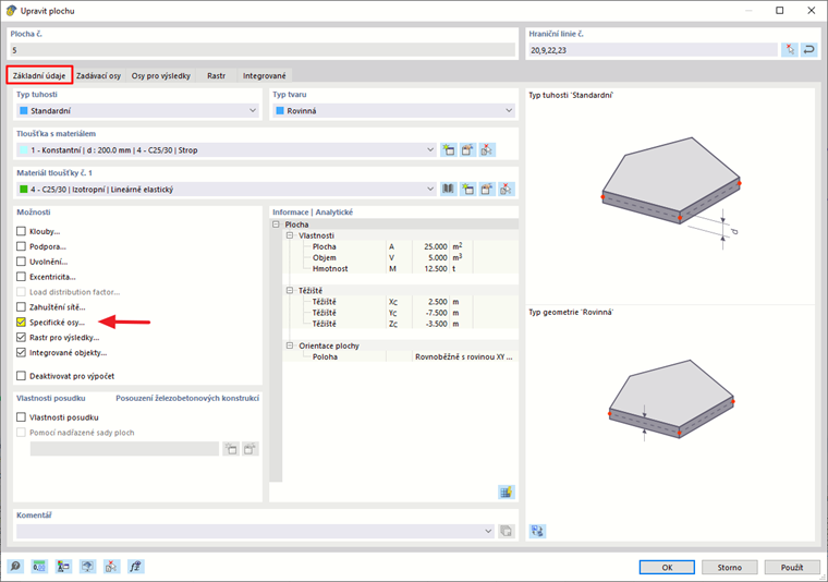 Modelování ploch ve stavebnictví se specifickými modelovacími nástroji a možnostmi pro detailní návrh.