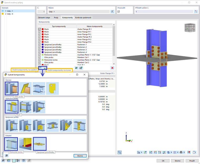 FAQ 005383 | Jak v addonu Ocelové přípoje vytvořím spoj s příložkami?
