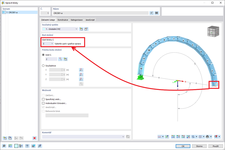 FAQ 005386 | Jak mohu v programu RSTAB 9 namodelovat zakřivený nosník?