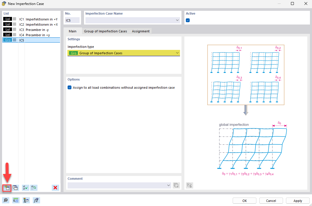 Grafické zobrazení různých typů imperfekcí při testování materiálů.