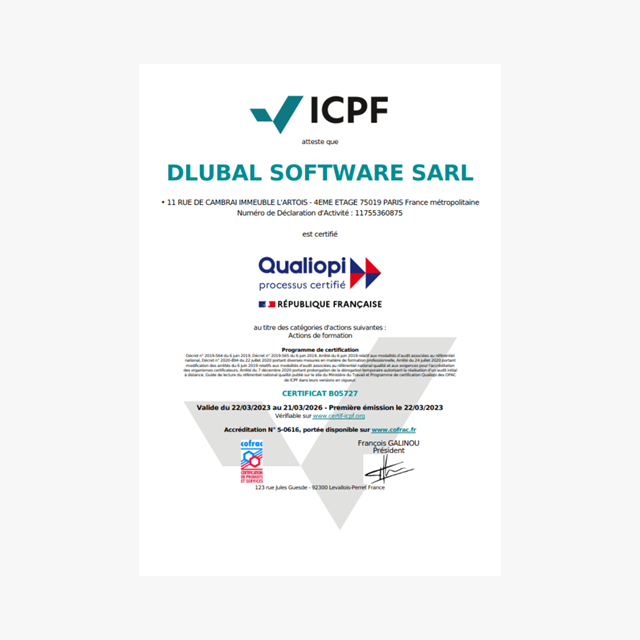 Software Dlubal | Certifikát Qualiopi
