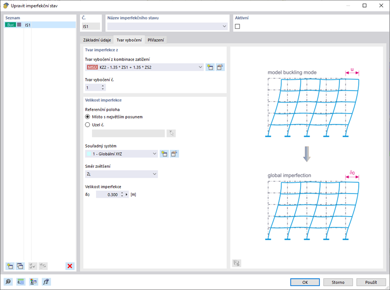 Upravit imperfekci z tvaru vybočení