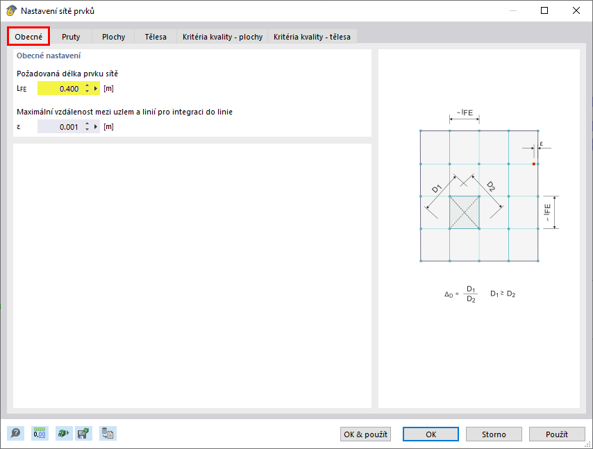 Přizpůsobená hustota sítě v modelu výpočtu pro přesnější výsledky.