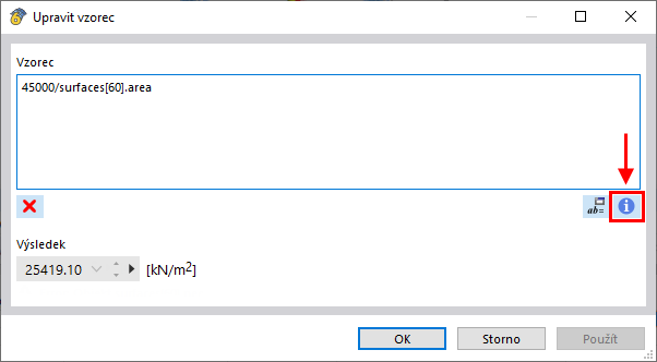 Technické zobrazení vzorce vztahujícího se ke specifickému inženýrskému objektu.