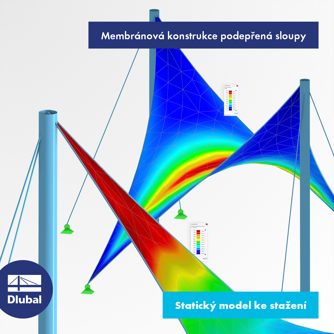 Membránová konstrukce podepřená sloupy
