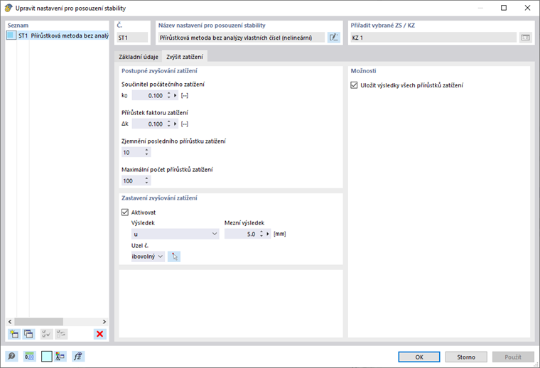 FAQ 005397 | Mohu v programu RFEM 6 nebo RSTAB 9 postupně zvyšovat zatížení?