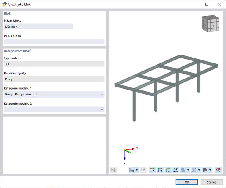 Dialog 'Uložit jako blok'