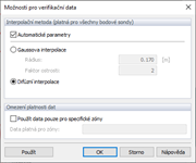 Možnosti verifikačních dat