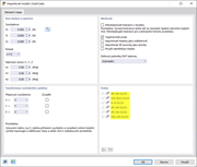 Označení vrstev s názvy průřezů a materiálů