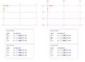 Rastry bez liniového prodloužení (vlevo) a s liniovým prodloužením (vpravo)