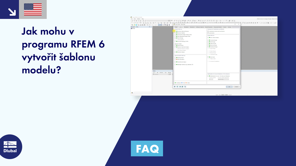 Tento obrázek obsahuje detailní pohled na model konstrukce vytvořený v programu RFEM, který ukazuje různé prvky návrhu a výpočty.