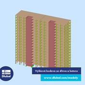 Výšková budova ze dřeva a betonu