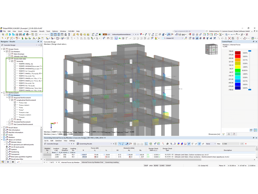 Funkce 002671 | Seizmické posouzení podle EC 8 pro železobetonové pruty