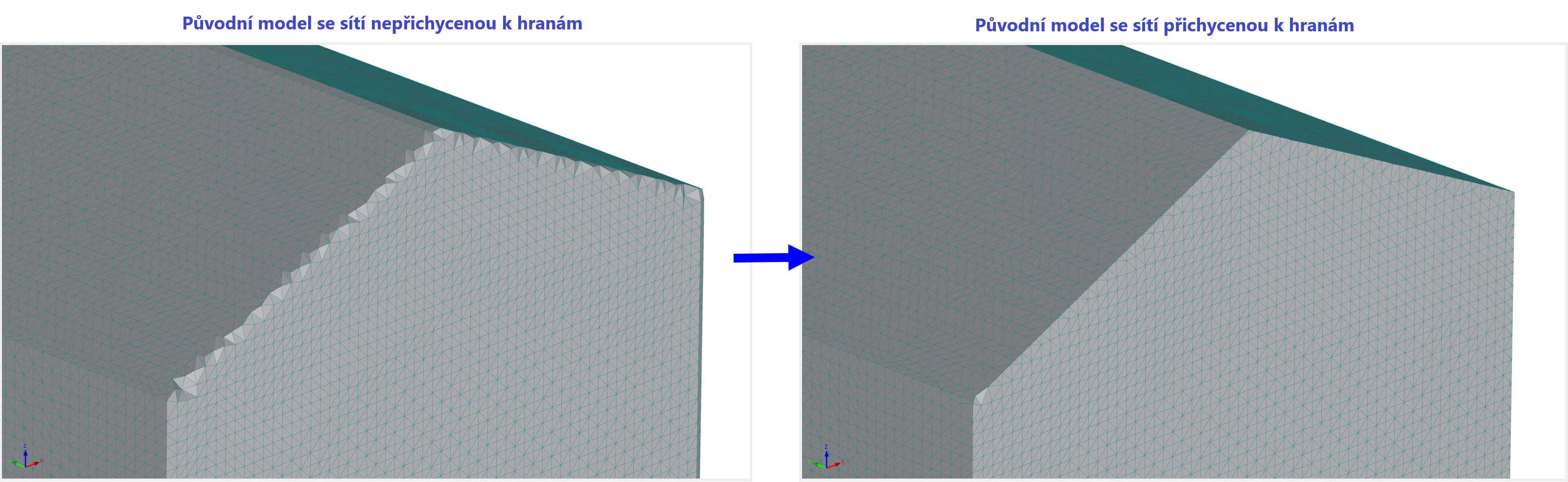 Původní model se sítí přichycenou k hranám