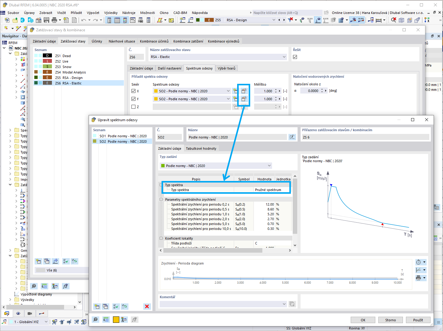 KB 001860 | Modální analýza spektra odezvy a zohlednění smyku v základu podle NBC 2020 v programu RFEM 6