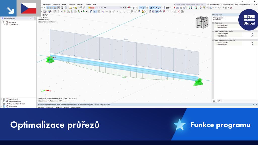 Funkce produktu | Optimalizace parametrických průřezů