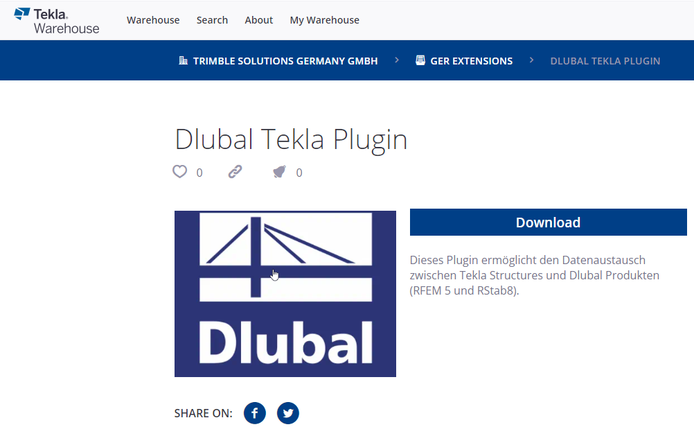 Dlubal plugin Tekla