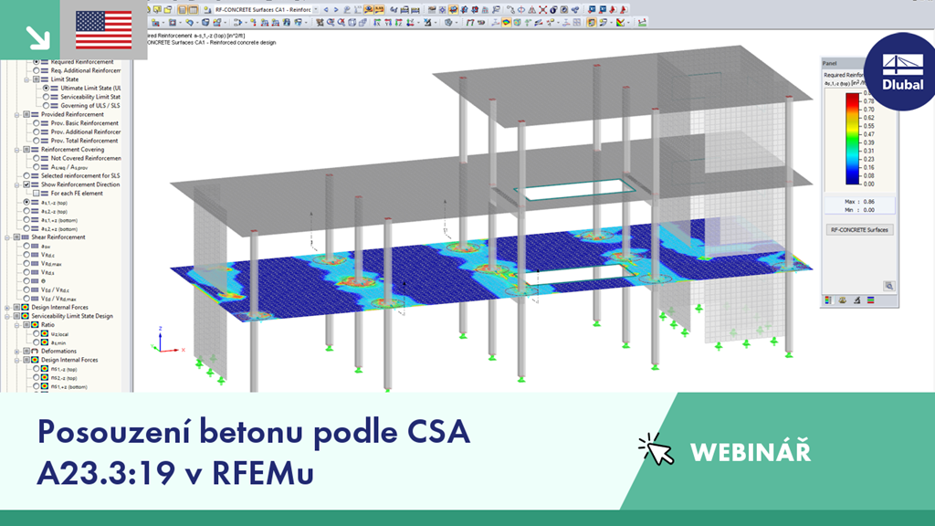 Posouzení betonu podle CSA A23.3:19 v RFEMu 
