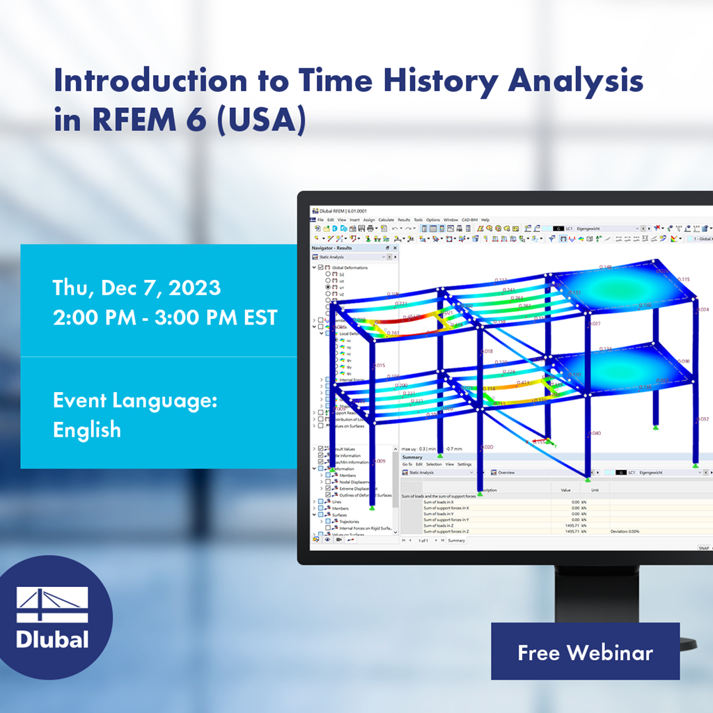 Úvod do časové analýzy v programu RFEM 6 (USA)