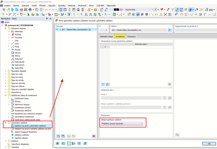 FAQ 005426 | Jak mohu v programu RFEM 6 aplikovat plošná zatížení na otevřenou konstrukci?