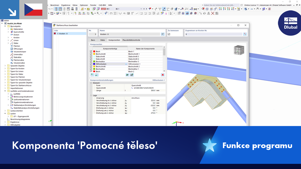 Návrh konstrukční podpůrné součásti pro optimalizaci konstrukční analýzy. Zaměřuje se na efektivní využití pomocných ploch.