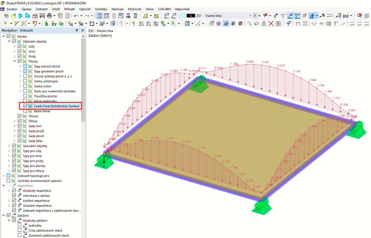 FAQ 005429 | Jak funguje plocha pro přenos zatížení "Izotropní MKP"?