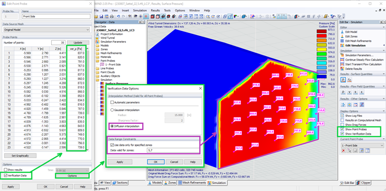KB 001871 | Interpolační metody pro experimentálně naměřené tlaky v programu RWIND 2