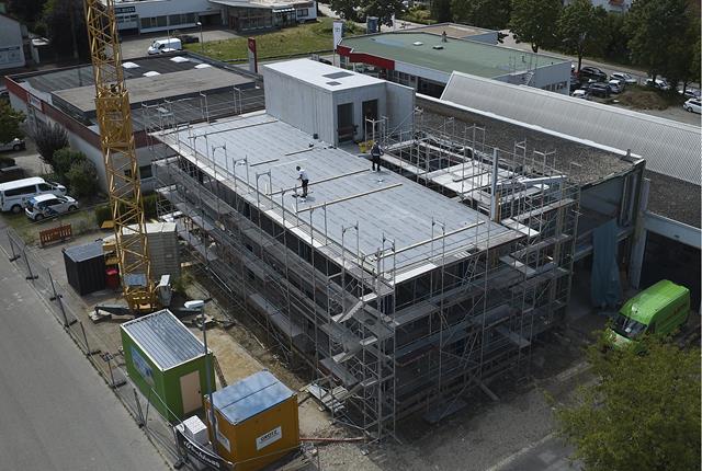 Administrativní budova Komunálních služeb ve městě Kirchheim unter Teck ve fázi výstavby | © Rothoblaas