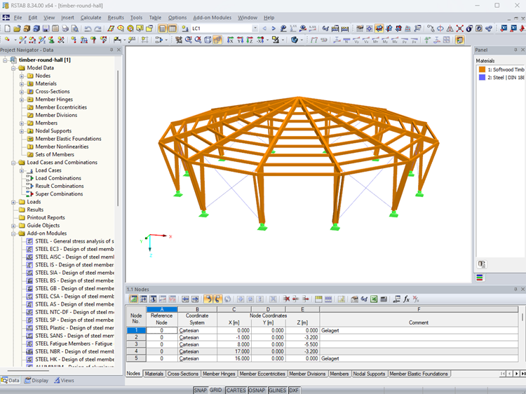 Kruhová dřevěná hala