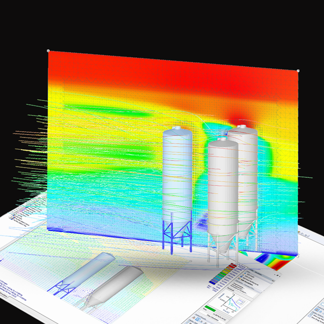 Výpočet zatížení větrem pomocí CFD simulace (USA)