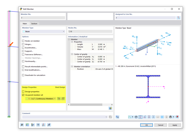 Posouzení prutu pomocí nadřazené sady prutů