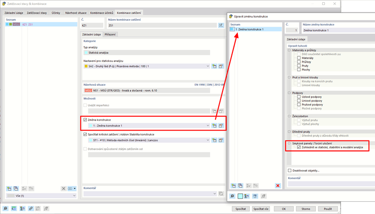 FAQ 005465 | V rámci addonu Posouzení ocelových konstrukcí jsem nastavil okrajové podmínky, tak aby byla pásnice I nosníku držena proti horizontálnímu posunu. Poté